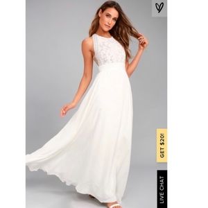 Lulu's Forever and Always white maxi dress
